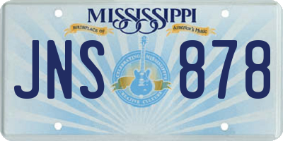 MS license plate JNS878