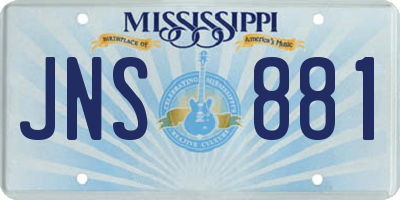 MS license plate JNS881