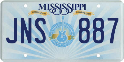 MS license plate JNS887