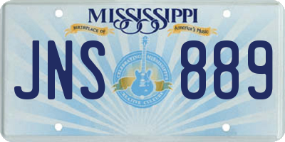 MS license plate JNS889