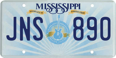MS license plate JNS890