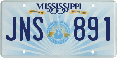 MS license plate JNS891