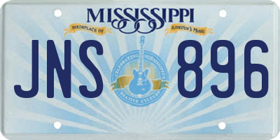 MS license plate JNS896