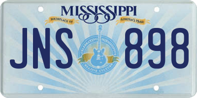 MS license plate JNS898