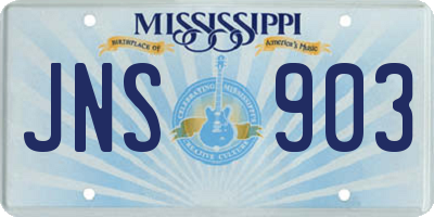 MS license plate JNS903