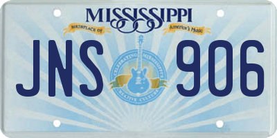 MS license plate JNS906