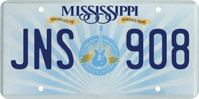 MS license plate JNS908