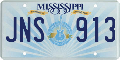 MS license plate JNS913