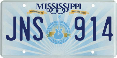 MS license plate JNS914