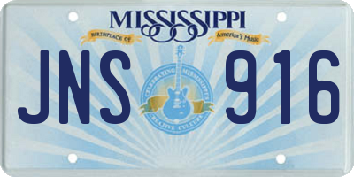 MS license plate JNS916