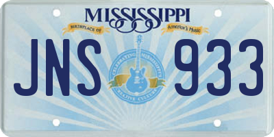MS license plate JNS933