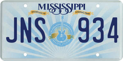 MS license plate JNS934