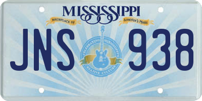 MS license plate JNS938