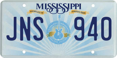 MS license plate JNS940