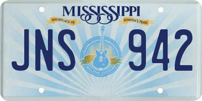 MS license plate JNS942