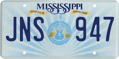 MS license plate JNS947