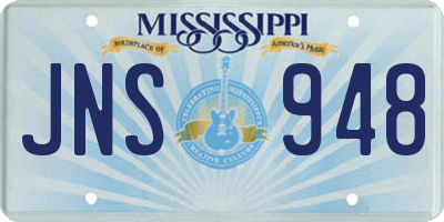 MS license plate JNS948