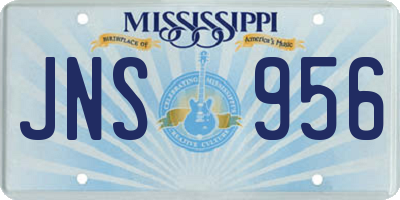 MS license plate JNS956