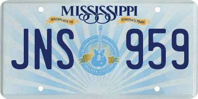 MS license plate JNS959