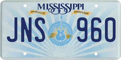 MS license plate JNS960