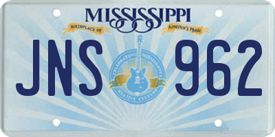 MS license plate JNS962