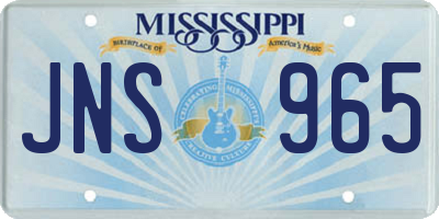 MS license plate JNS965