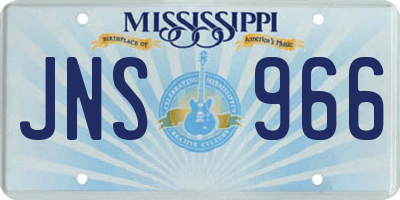 MS license plate JNS966