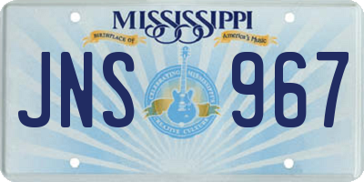 MS license plate JNS967