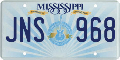 MS license plate JNS968