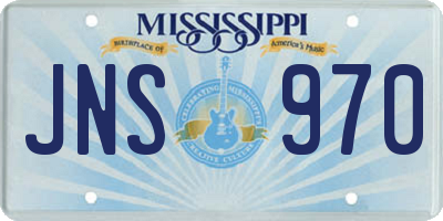 MS license plate JNS970