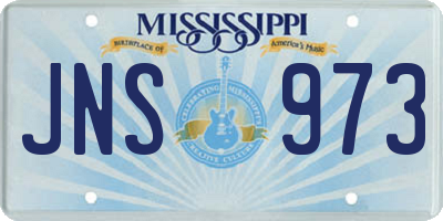 MS license plate JNS973