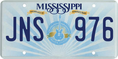 MS license plate JNS976