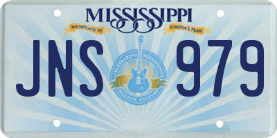 MS license plate JNS979