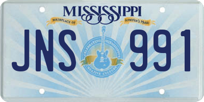 MS license plate JNS991