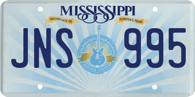 MS license plate JNS995