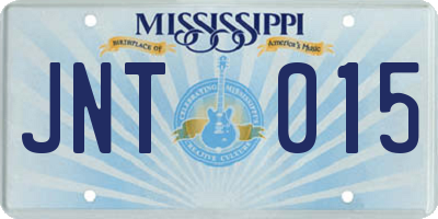 MS license plate JNT015