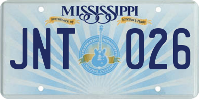 MS license plate JNT026