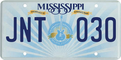 MS license plate JNT030
