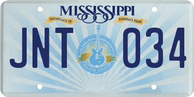 MS license plate JNT034