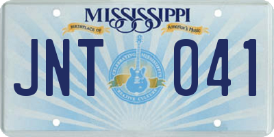 MS license plate JNT041