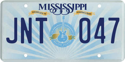 MS license plate JNT047