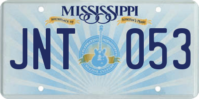 MS license plate JNT053