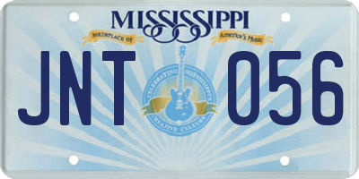 MS license plate JNT056