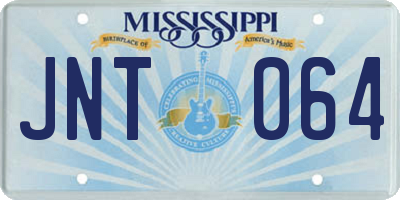 MS license plate JNT064