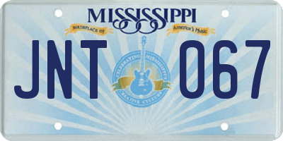 MS license plate JNT067