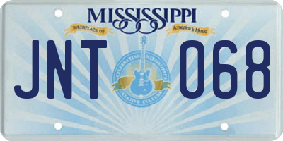 MS license plate JNT068