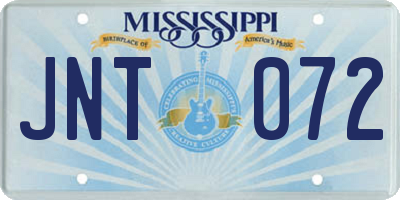 MS license plate JNT072