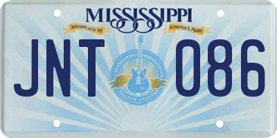 MS license plate JNT086