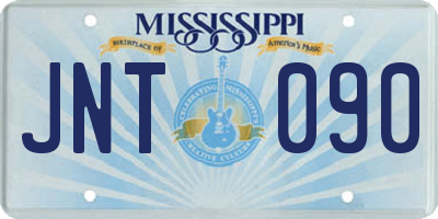 MS license plate JNT090