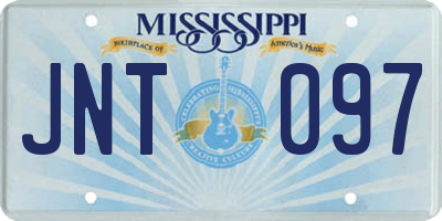 MS license plate JNT097